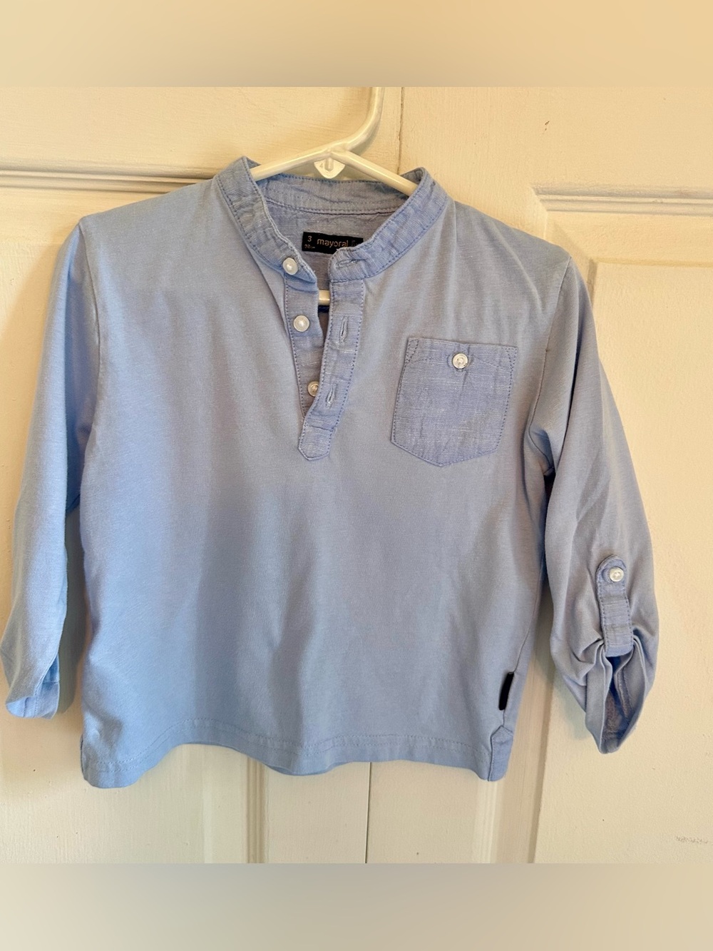Mayoral Light Blue Boys' Henley Polo Shirt